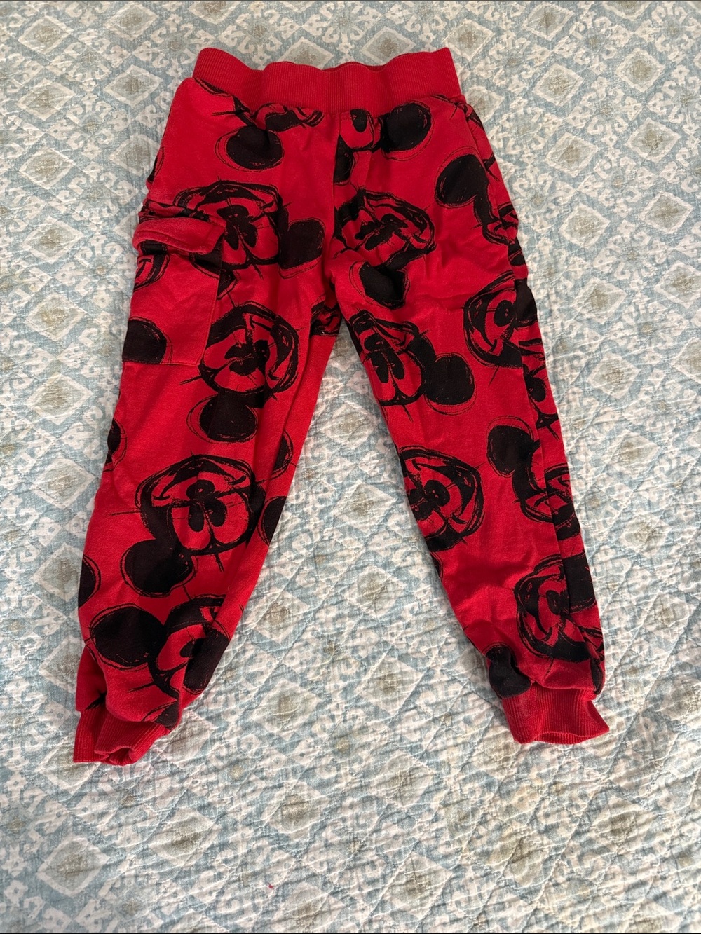 Kids Red Character Print Jogger Pants